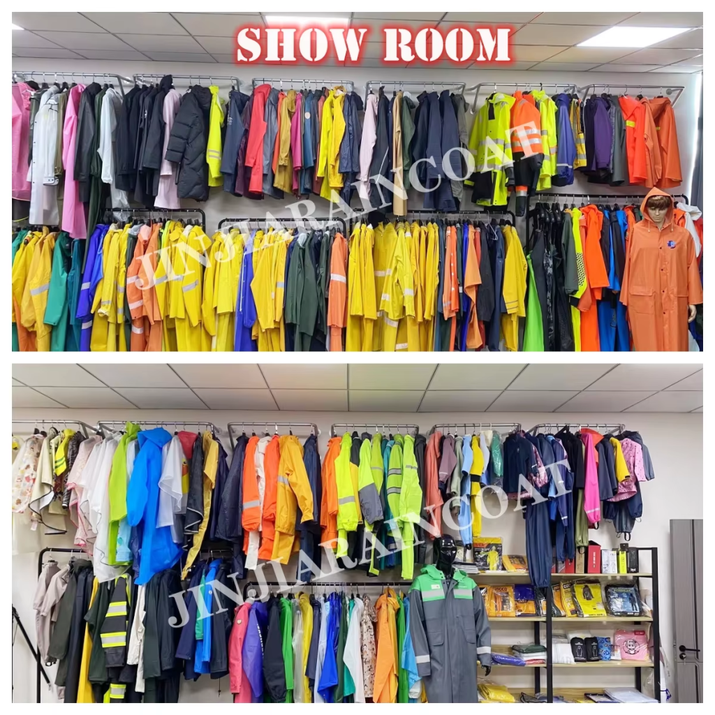 rainsuit factory sample room